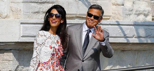 هذا هو الطفل الاول لكلوني وعلم الدين.. 