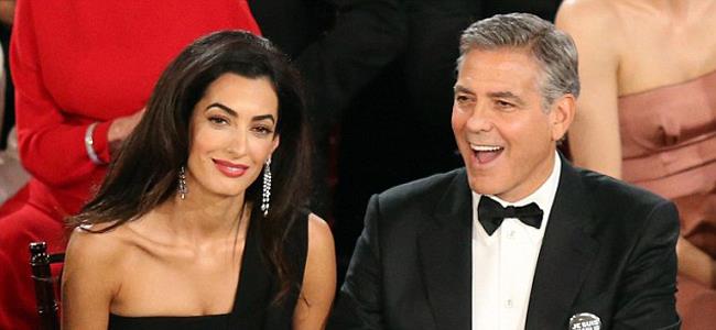 بالفيديو: إطلالة لافتة لأمل.. وكلوني يغازلها أمام الملايين