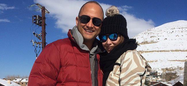 بالصورة نانسي عجرم مع زوجها على الثلج