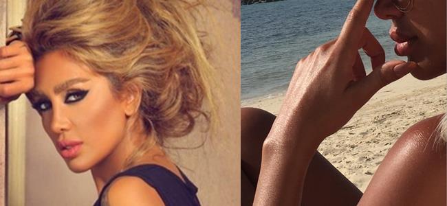 بالصورة-مايا دياب على شاطئ البحر