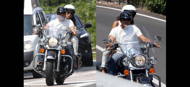 جورج وأمل كلوني يستمتعان بركوب الدراجة النارية..