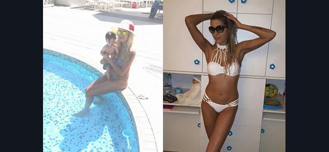 بالصور.. جويل حاتم بالبكيني مع جو