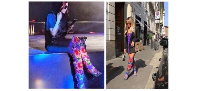 مايا دياب وهيفاء وهبي تنتعلان الحذاء نفسه