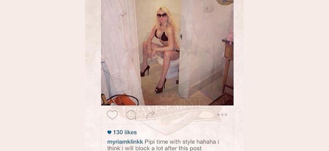 بالصورة: ميريام كلينك تنشر صورة محرجة لها… من داخل الحمام!!