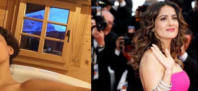 بالصورة: Selfie لسلمى حايك في البانيو!