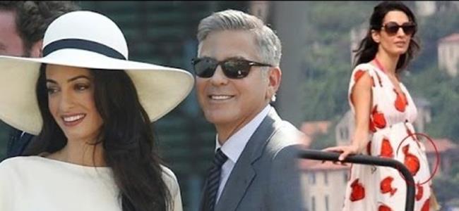  أمل كلوني حامل بطفلها الأول؟!.. بالفيديو 