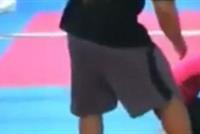  سيرين عبد النور تتعرّض لضربة قوية على وجهها وتسقط أرضاً..بالفيديو