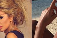 بالصورة-مايا دياب على شاطئ البحر