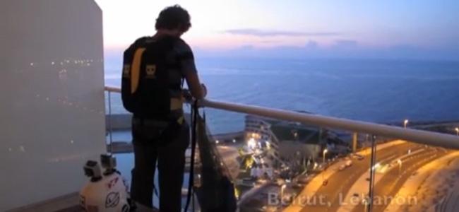  بالفيديو: قفز من شرفته في وسط بيروت 