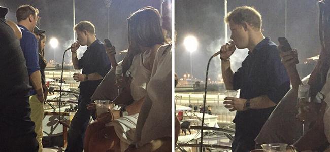 بالصورة.. الأمير هاري يدخن النرجيلة في أبو ظبي