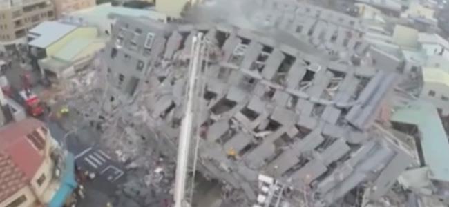  بالفيديو.. مشاهد من الجو تظهر الدمار الهائل بعد زلزال تايوان