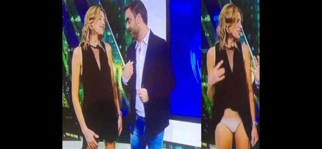 بالفيديو: لماذا أظهرت المذيعة سروالها الداخلي؟