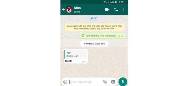 حذف الرسائل على واتسآب.. قد يورّطك! 