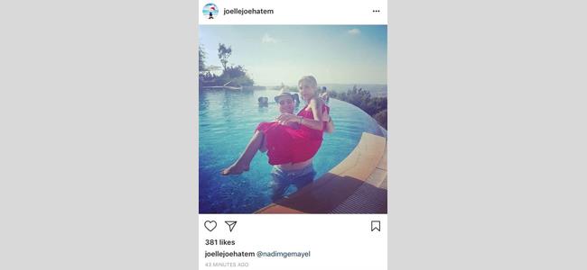  بالصورة - نديم الجميل في حوض السباحة برفقة فنانة مشهورة !