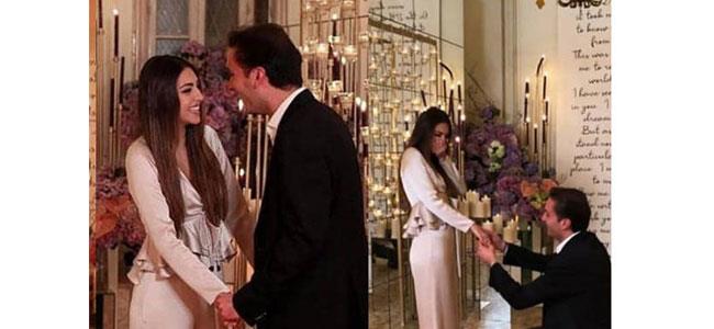 بالصور- جو رومانسي ورود وشموع.. حبيب فاليري أبو شقرا 